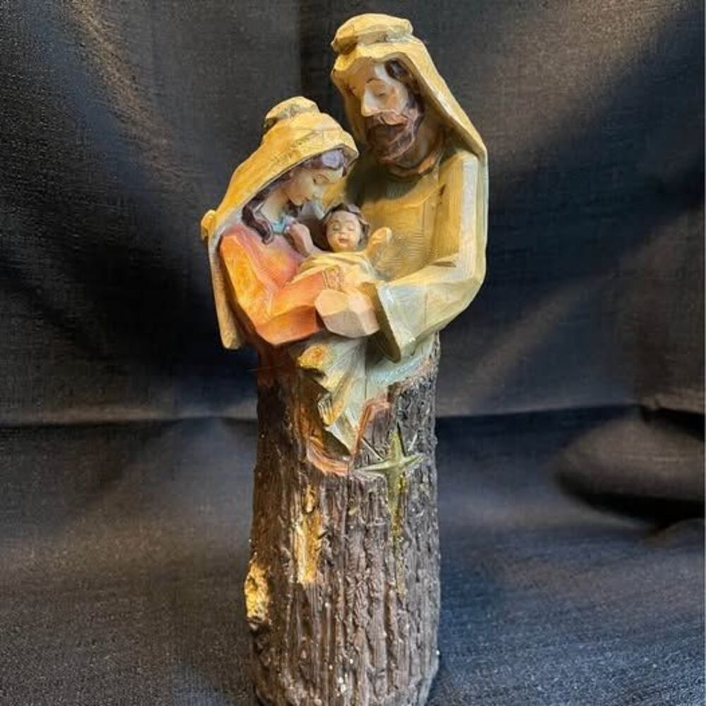 Vintage Oh Holy Night Nativity Sculpture Music Box